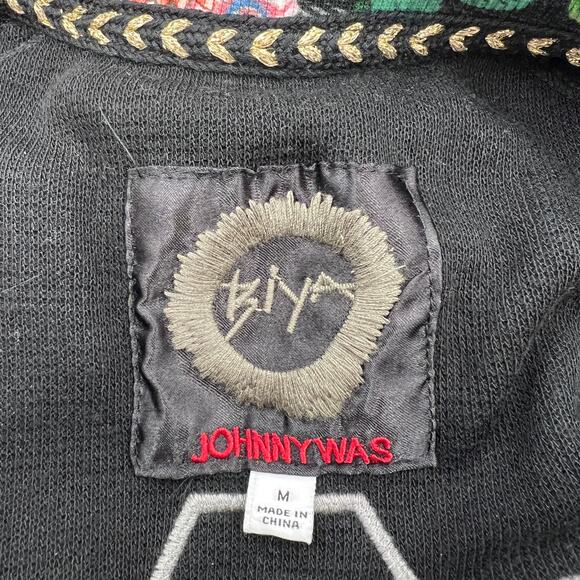 Johnny Was Glinda Applique Jacket Black Knit Patchwork - Picture 3 of 11